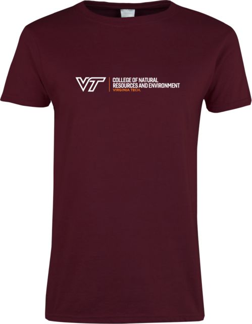 Virginia Tech Ladies T Shirt College of Natural Resources and Environment Horizontal - ONLINE ONLY