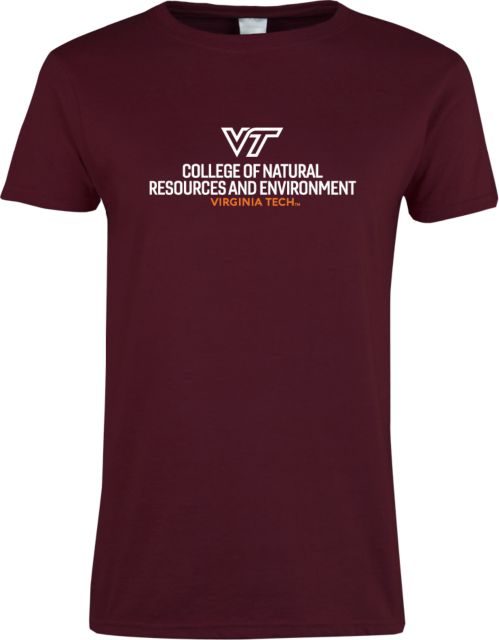 Virginia Tech Ladies T Shirt College of Natural Resources and Environment Vertical - ONLINE ONLY