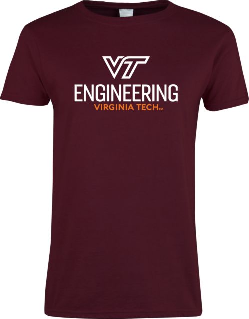 Virginia Tech Ladies T Shirt Engineering Vertical - ONLINE ONLY