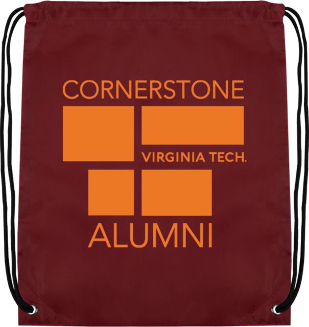 Virginia Tech Univ Drawstring Backpack Cornerstone Alumni Vertical R