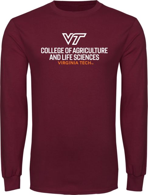 Virginia Tech Long Sleeve T Shirt College of Agriculture and Life Sciences Vertical - ONLINE ONLY