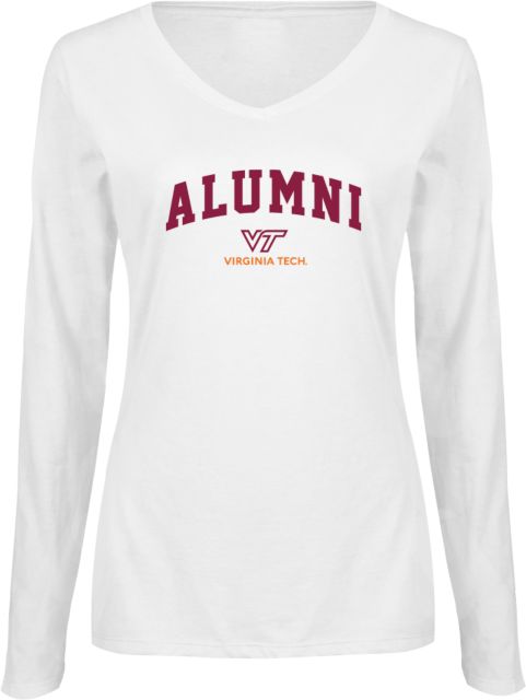 Virginia Tech Ladies Long Sleeve V Neck Tee Alumni - ONLINE ONLY