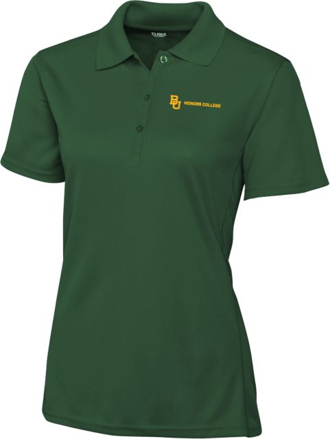 Baylor C&B Womens Clique Ice Pique Polo Honors College Simplified Horizontal - ONLINE ONLY