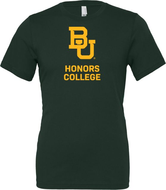 Baylor Bella + Canvas Forest Green Jersey Cotton T Shirt Honors College Simplified - ONLINE ONLY
