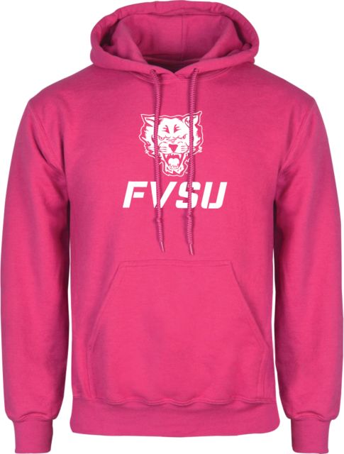Fort Valley State Fuchsia Fleece Hoodie Primary Mark - ONLINE ONLY