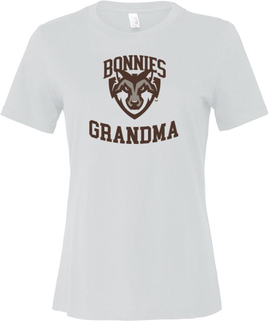 St Bonaventure Bella + Canvas Womens Relaxed Cotton T Shirt St Bonaventure Grandma - ONLINE ONLY