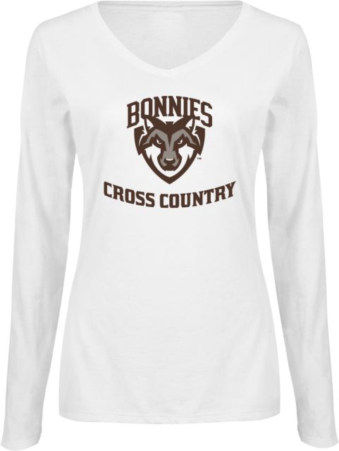 St Bonaventure Womens Long Sleeve V Neck Tee  St Bonaventure Cross Country - ONLINE ONLY
