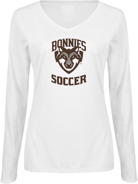 St Bonaventure Womens Long Sleeve V Neck Tee  St Bonaventure Soccer - ONLINE ONLY