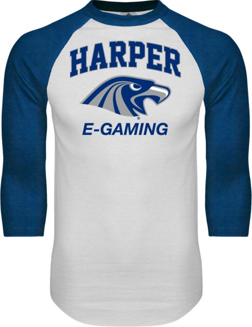 Harper College Raglan Baseball T Shirt Gaming - ONLINE ONLY