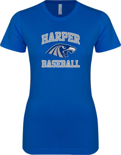 Harper College Next Level Ladies SoftStyle Junior Fitted Tee Baseball - ONLINE ONLY