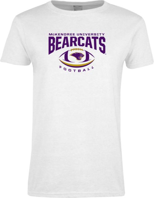 McKendree Ladies T Shirt Bearcats Football Arched Over Ball - ONLINE ONLY