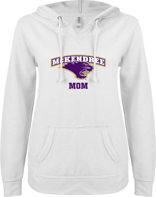 McKendree ENZA Ladies V Notch Raw Edge Fleece Hoodie Mom - ONLINE ONLY