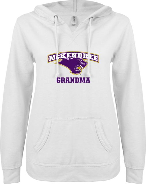 McKendree ENZA Ladies V Notch Raw Edge Fleece Hoodie Grandma - ONLINE ONLY