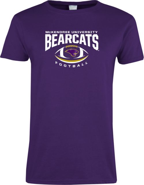 McKendree Ladies T Shirt Bearcats Football Arched Over Ball - ONLINE ONLY