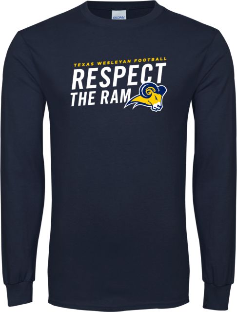 Texas Wesleyan Long Sleeve T Shirt Respect The Ram - ONLINE ONLY