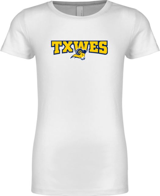 Texas Wesleyan Youth Girls Fashion Fit T Shirt Secondary Mark - ONLINE ONLY