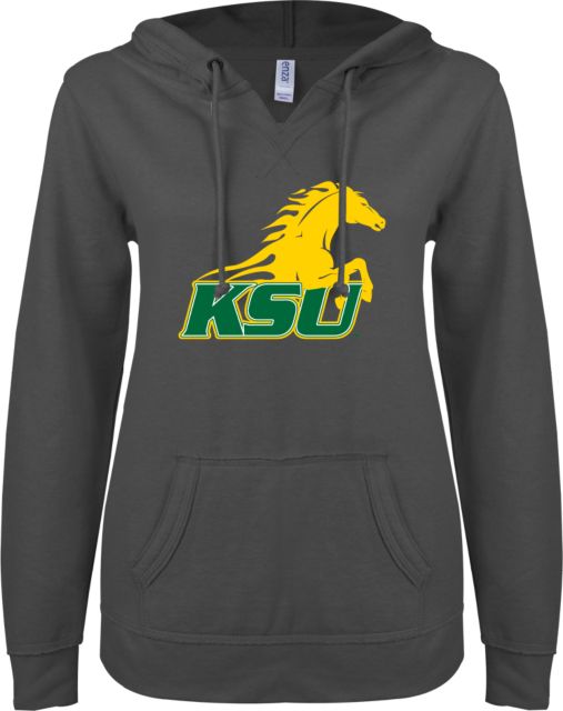 Kentucky State ENZA Womens V Notch Raw Edge Fleece Hoodie Athletic Mark - ONLINE ONLY