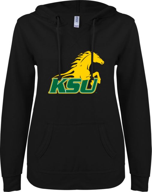 Kentucky State ENZA Womens V Notch Raw Edge Fleece Hoodie Athletic Mark - ONLINE ONLY