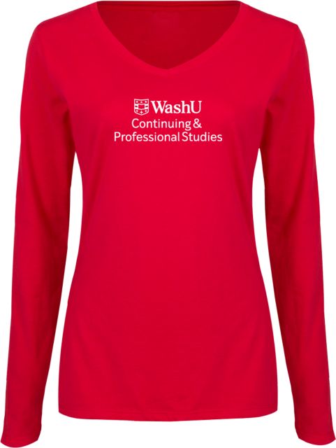 Washington University Continuing and Professional Studies Women's V-Neck Long Sleeve T-Shirt - ONLINE ONLY