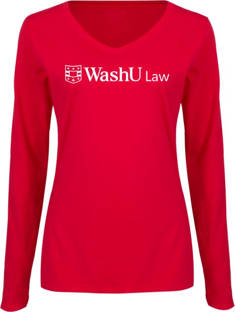 Washington University Law Women's V-Neck Long Sleeve T-Shirt - ONLINE ONLY