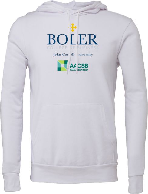 John Carroll Bella + Canvas Fleece Hood Boler College of Business Stacked - ONLINE ONLY