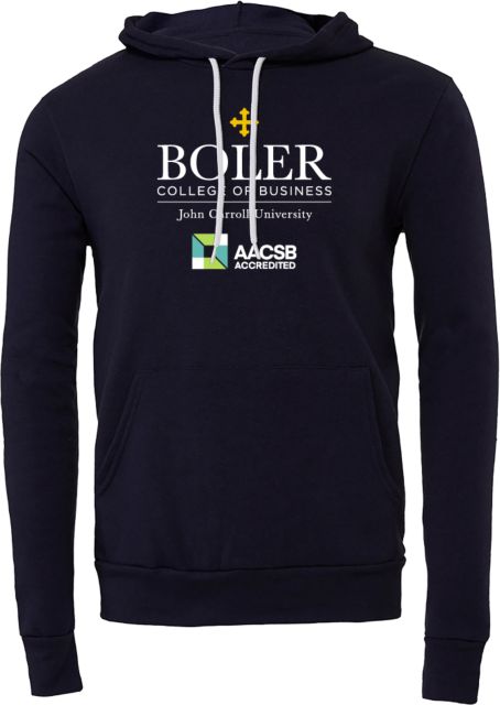 John Carroll Bella + Canvas Fleece Hood Boler College of Business Stacked - ONLINE ONLY