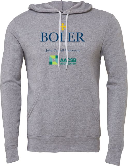 John Carroll Bella + Canvas Fleece Hood Boler College of Business Stacked - ONLINE ONLY