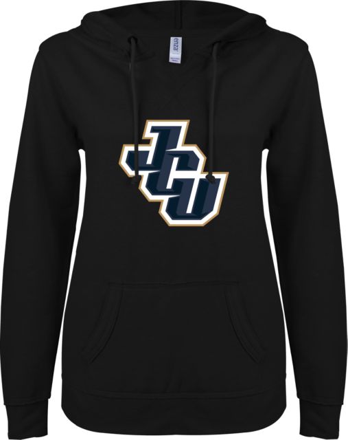 John Carroll ENZA Ladies V Notch Raw Edge Fleece Hoodie JCU - ONLINE ONLY