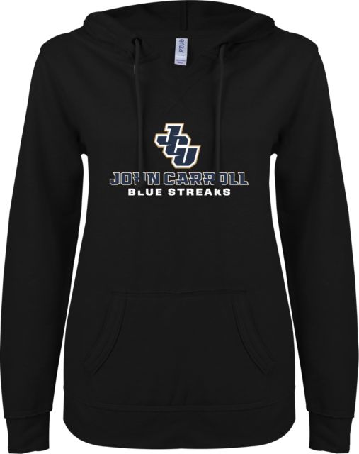John Carroll ENZA Ladies V Notch Raw Edge Fleece Hoodie JCU Stacked - ONLINE ONLY