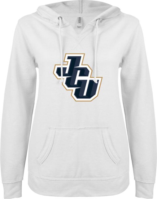 John Carroll ENZA Ladies V Notch Raw Edge Fleece Hoodie JCU - ONLINE ONLY