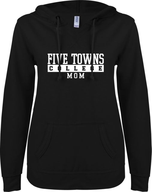 Five Towns ENZA Ladies V Notch Raw Edge Fleece Hoodie Mom - ONLINE ONLY
