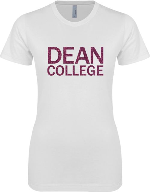Dean College Next Level Womens Boyfriend Tee Primary Mark Glitter - ONLINE ONLY