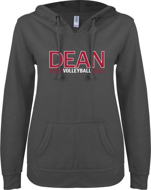 Dean College ENZA Womens V Notch Raw Edge Fleece Hoodie Volleyball - ONLINE ONLY