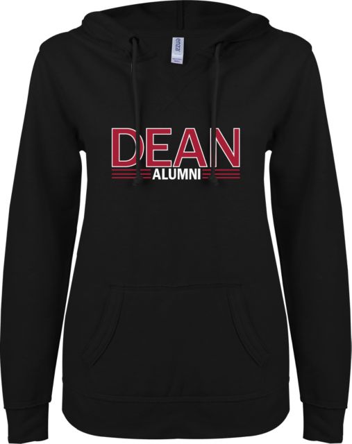 Dean College ENZA Ladies V Notch Raw Edge Fleece Hoodie Alumni - ONLINE ONLY