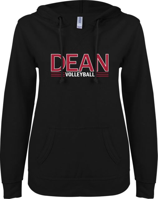 Dean College ENZA Womens V Notch Raw Edge Fleece Hoodie Volleyball - ONLINE ONLY