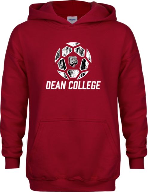 Dean College Youth Fleece Hoodie Distressed Soccer Design - ONLINE ONLY