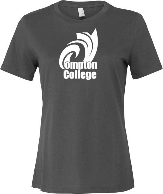 Compton Bella + Canvas Womens Asphalt Relaxed Cotton T Shirt Compton College - ONLINE ONLY