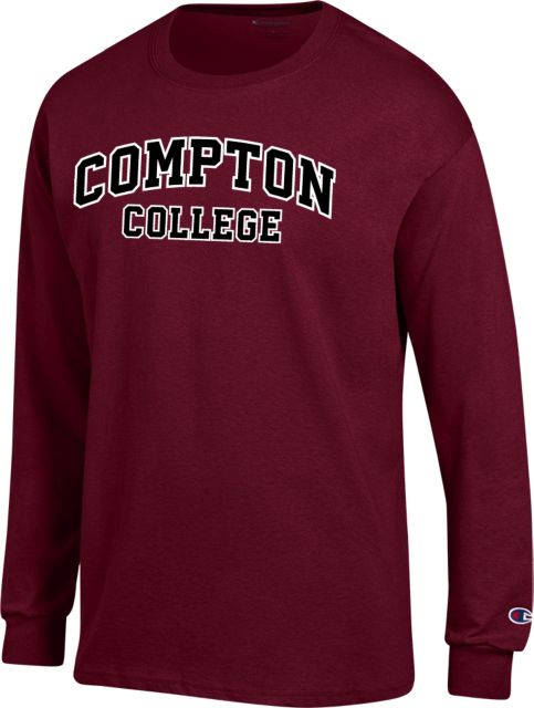 Compton Champion Long Sleeve T Shirt Arched Compton College - ONLINE ONLY