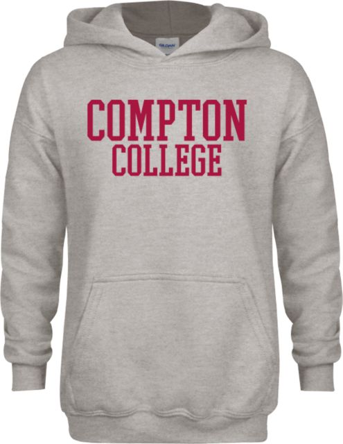 Compton Youth Fleece Hood Compton College Stacked - ONLINE ONLY