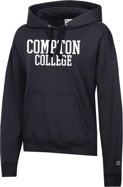 Compton Champion Womens Powerblend Pullover Hood Compton College Stacked - ONLINE ONLY