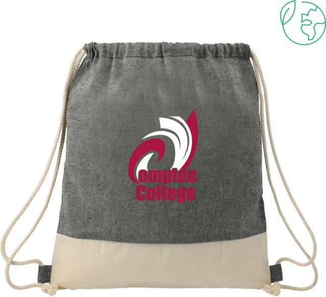 Compton Split Recycled Cotton Drawstring Bag Compton College - ONLINE ONLY
