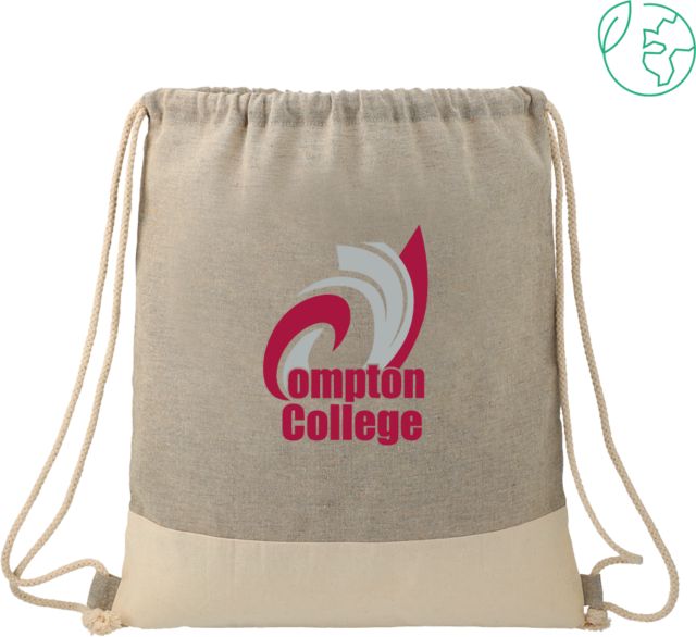 Compton Split Recycled Cotton Drawstring Bag Compton College - ONLINE ONLY