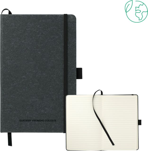 Eastern Wyoming 5.5 x 8.5 FSC Mix Recycled Leather Bound Journal Eastern Wyoming College Lancers Primary Mark - ONLINE ONLY