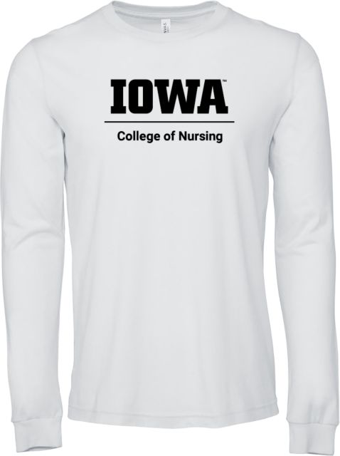 Iowa Bella + Canvas Jersey Cotton Long Sleeve T Shirt College of Nursing Vertical - ONLINE ONLY