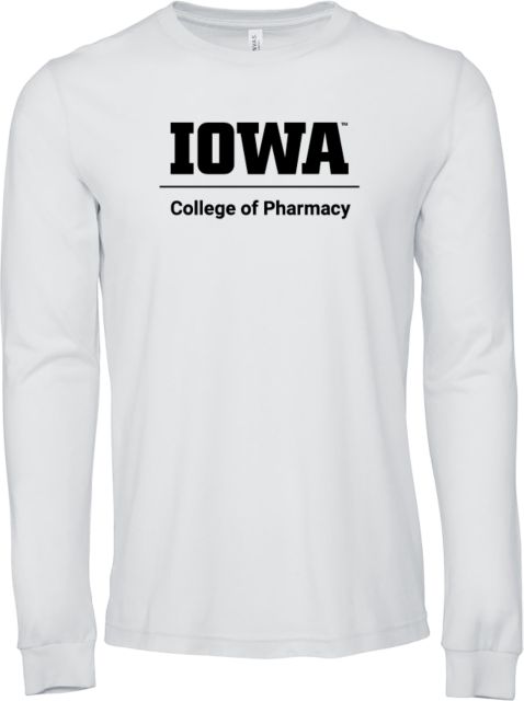 Iowa Bella + Canvas Jersey Cotton Long Sleeve T Shirt College of Pharmacy Vertical - ONLINE ONLY