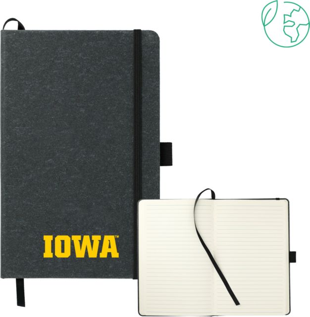 Iowa 5.5 x 8.5 FSC Mix Recycled Leather Bound Journal Face Mask - ONLINE ONLY