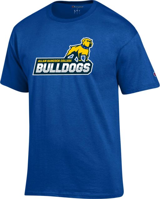Allan Hancock Champion T Shirt Allan Hancock College Bulldogs with Mascot - ONLINE ONLY