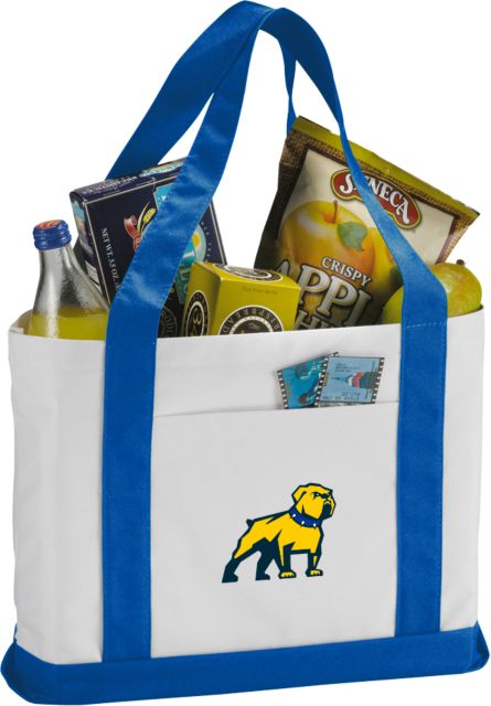 Allan Hancock Contender White/Royal Canvas Tote Allan Hancock College Bulldogs Primary Athletic Mark - ONLINE ONLY