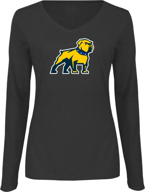 Allan Hancock Womens Long Sleeve V Neck Tee  Allan Hancock College Bulldogs Primary Athletic Mark - ONLINE ONLY