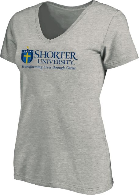 Shorter Univ Womens Plus V Neck T Shirt Shorter University Wordmark PLUS - ONLINE ONLY